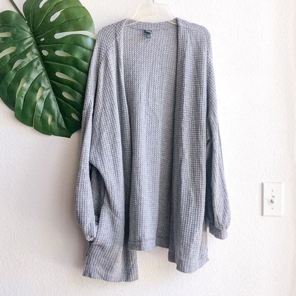 wild fable Sweaters - wild fable / gray waffle oversized cardigan m/l